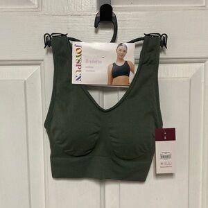 Seamless Olive Green Bralette with Light Support